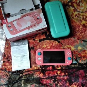 Nintendo switch lite coral with 120gb of storage